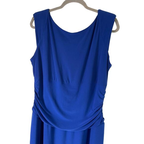 Nine West Women's 16 Blue Dress Sleeveless Draped Waist Knee Length - Picture 7 of 8